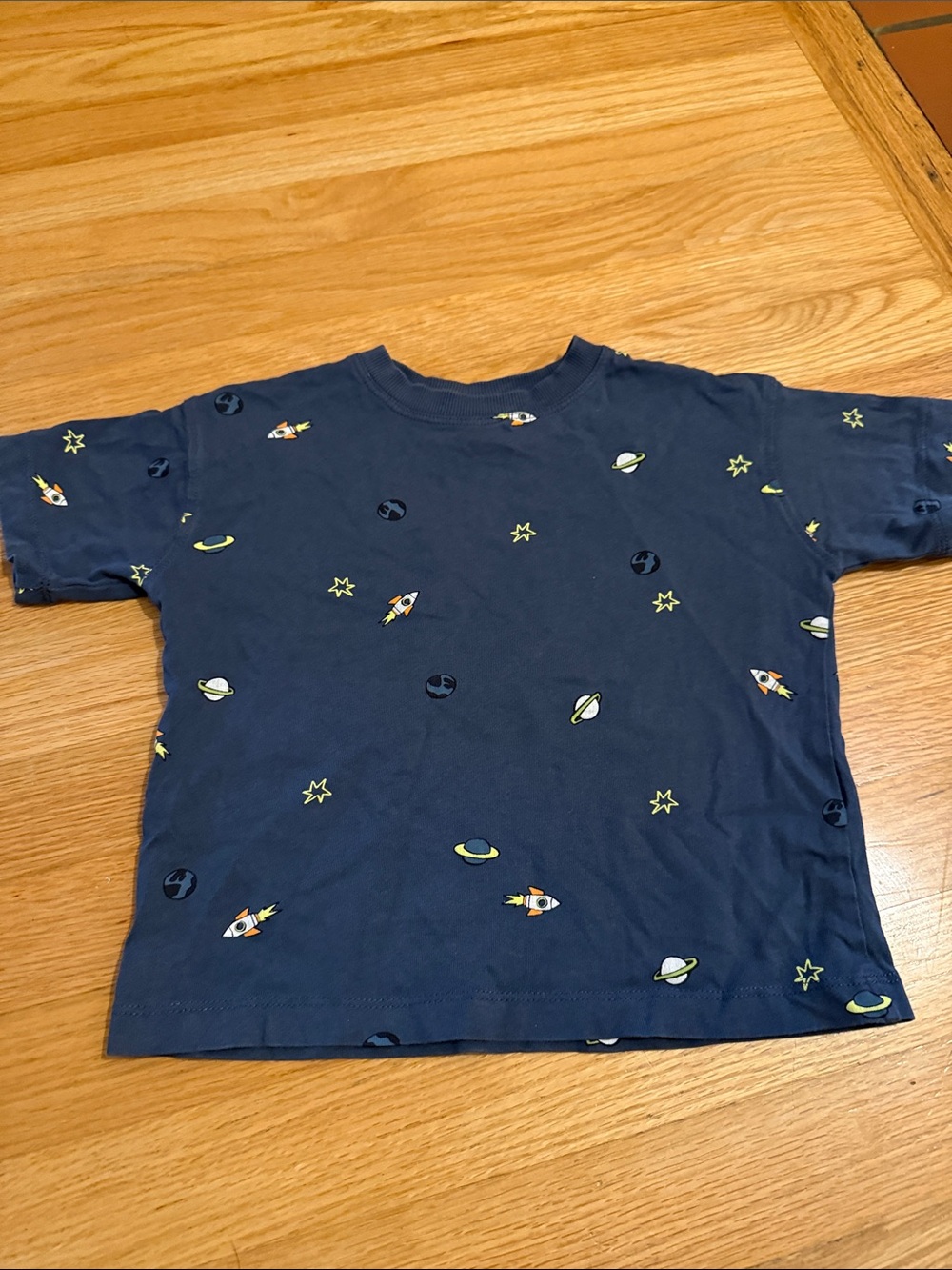 Zara Navy Short-Sleeve Rocket & Planet Tee